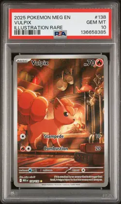 2025 POKEMON MEG EN-MEGA EVOLUTION ILLUSTRATION RARE #138 VULPIX PSA 10 - Image 1