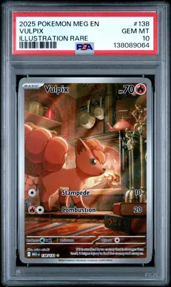 2025 POKEMON MEG EN-MEGA EVOLUTION ILLUSTRATION RARE #138 VULPIX PSA 10 - Image 1