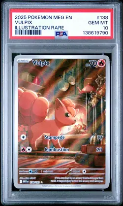 2025 POKEMON MEG EN-MEGA EVOLUTION ILLUSTRATION RARE #138 VULPIX PSA 10 - Image 1