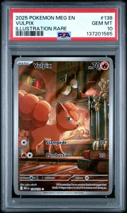 2025 POKEMON MEG EN-MEGA EVOLUTION ILLUSTRATION RARE #138 VULPIX PSA 10 - Image 1