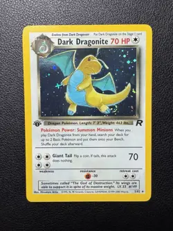 Dark Dragonite 5/82 1st Edition Holo 1999-2000 Team Rocket Pokemon Card NM - Image 1