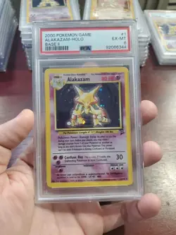 2000 Pokemon - Alakazam - Base Set 2 1/130 Unlimited Holo Rare PSA 6 - Image 1