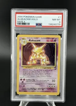 2000 POKEMON BASE SET 2 #1 ALAKAZAM-HOLO PSA 8 - Image 1