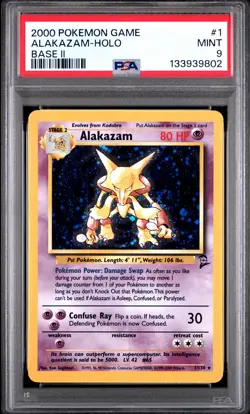 2000 POKEMON BASE SET 2 #1 ALAKAZAM-HOLO PSA 9 - Image 1