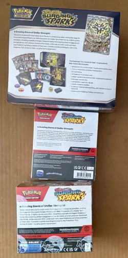 1 E Pokemon SCARLET VIOLET SURGING SPARKS Booster, ETB & Bundle SEALED Boxes NEW - Image 2