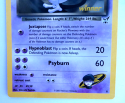 Pokemon Rocket's Mewtwo Oversized Jumbo Card, Best of Game Winner, Damaged - Image 3