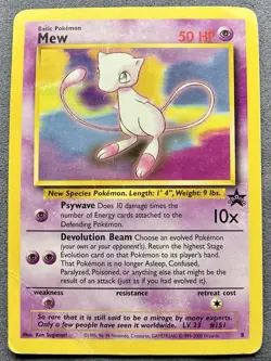Pokemon TCG Mew 8 WOTC Black Star Promo Regular Card HP - Image 1