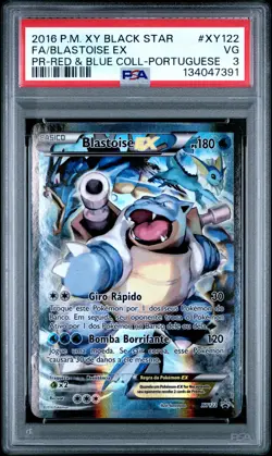 2016 POKEMON XY BLACK STAR PROMO #XY122 FULL ART/BLASTOISE EX PSA 3 - Image 1