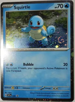 Pokemon Squirtle Fart Swirls 🌀 Cosmo Holo 048 Black Star Promo 151 Promo Rare - Image 1