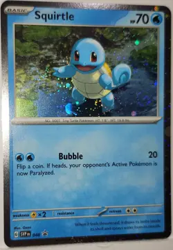 Pokemon Squirtle Fart Swirls 🌀 Cosmo Holo 048 Black Star Promo 151 Promo Rare - Image 2