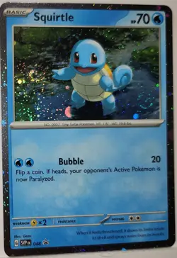 Pokemon Squirtle Fart Swirls 🌀 Cosmo Holo 048 Black Star Promo 151 Promo Rare - Image 3