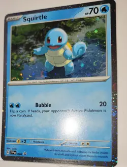 Pokemon Squirtle Fart Swirls 🌀 Cosmo Holo 048 Black Star Promo 151 Promo Rare - Image 4