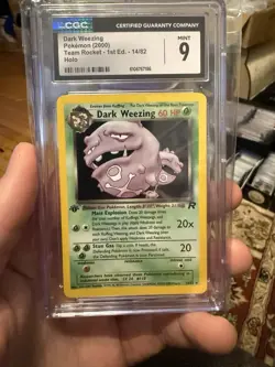 Pokemon TCG Team Rocket Dark Weezing 14/82 Holo Rare 1st Edition CGC 9 - Image 1