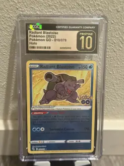 Pokemon 2022 Radiant Blastoise 018/078 Pokemon GO CGC 10 PRISTINE - Image 1