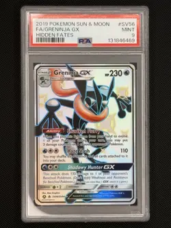 Pokemon Greninja GX Hidden Fates Full Art #SV56 PSA 9 Mint - Image 3