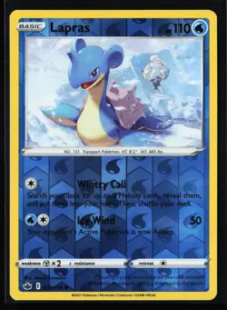 Pokemon TCG: Lapras Reverse Holo - Chilling Reign - 029/198 - Image 1