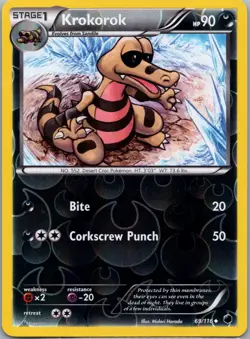 Pokemon TCGKrokorok - 69/116 - Reverse Holo - Black & White 9: Plasma Freeze LP+ - Image 1