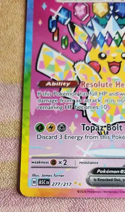 Pokemon Pikachu EX SIR 277/217 Ascended Heroes English - Pack Fresh - NM - Image 5