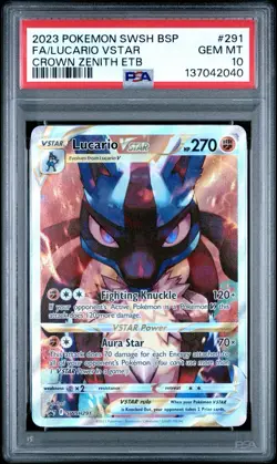 Lucario VSTAR 2023 Pokemon SWSH291 Pokemon Crown Zenith ETB Promo PSA 10 - Image 3