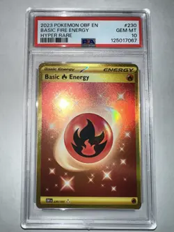2023 POKEMON OBF EN-OBSIDIAN FLAMES HYPER RARE 230 BASIC GOLD FIRE ENERGY PSA 10 - Image 1