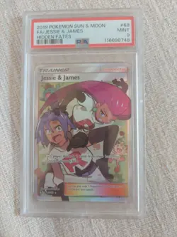 Pokemon Jesse & James Full Art Trainer PSA 9 Sun And Moon Hidden Fates 68/68 MT - Image 1