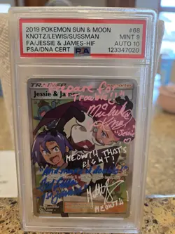 Pokemon TCG Jessie & James Hidden Fates Holo Full Art 68/68, Psa9 Autograph 10 - Image 1