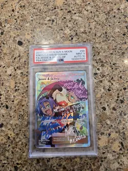 Pokemon TCG Jessie & James Hidden Fates Holo Full Art 68/68, Psa9 Autograph 10 - Image 2
