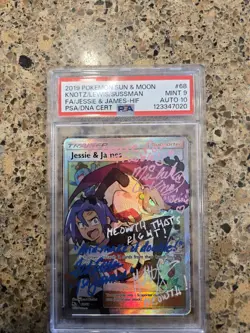 Pokemon TCG Jessie & James Hidden Fates Holo Full Art 68/68, Psa9 Autograph 10 - Image 3