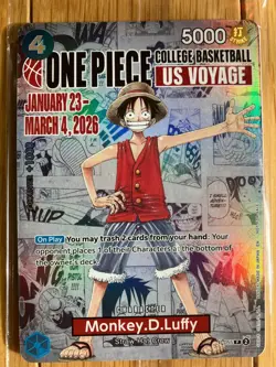 Monkey.D.Luffy (055) (College Basketball US Voyage) P-055 One Piece Promotion... - Image 1