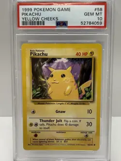 1999 Pokemon Picachu Yellow Cheeks PSA 10 - Image 1