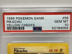 1999 Pokemon Picachu Yellow Cheeks PSA 10 - Image 4