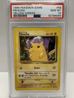 1999 Pokemon Picachu Yellow Cheeks PSA 10 - Image 5