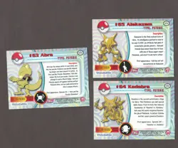 Abra #63, Kadabra #64, #65 ~ (3) 1999 Topps Pokemon~ NRMT~TV Animation Edition - Image 2