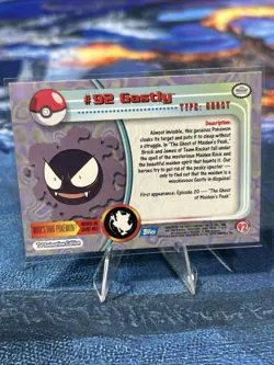 💥 Gastly 1999 Topps Pokemon TV Non Holo Animation Series Blue Logo # 92 - Image 3