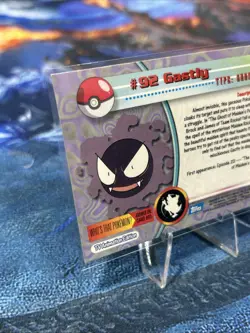 💥 Gastly 1999 Topps Pokemon TV Non Holo Animation Series Blue Logo # 92 - Image 4