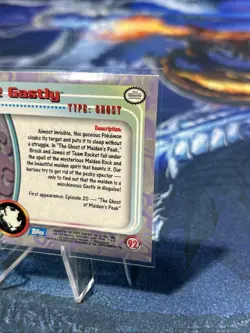 💥 Gastly 1999 Topps Pokemon TV Non Holo Animation Series Blue Logo # 92 - Image 5