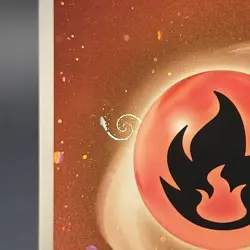 HD Fire Energy Cosmos Holo with Mew Tail Swirl SVE MEW 002 151 Pokemon Card - Image 1