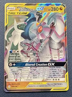 Pokemon TCG Arceus & Dialga & Palkia GX TagTeam 156/236 Sm-Cosmic Eclipse - Image 1