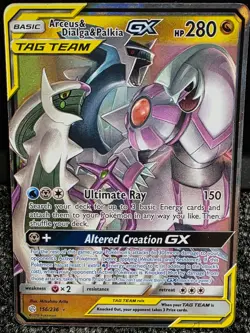 Pokemon TCG Arceus & Dialga & Palkia GX TagTeam 156/236 Sm-Cosmic Eclipse - Image 1