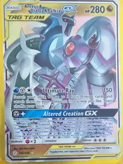 Pokemon TCG Arceus & Dialga & Palkia GX 156/236 Sm-Cosmic Eclipse - Image 1