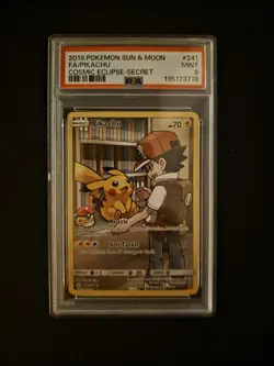Pokemon 2019 Sun and Moon Cosmic Eclipse Pikachu SCR #241 PSA 9 - Image 1