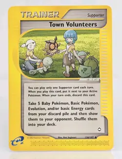 Town Volunteers 136/147 Aquapolis E-Reader TRAINER Pokemon Card LP FREE SHIPPING - Image 1