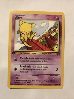 Pokemon TCG Team Rocket Abra 1st Edition 49/82 Card - Image 1