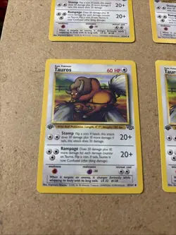 Pokemon TCG Tauros Jungle Card 47/64 Regular 1st Edition Uncommon - Image 1