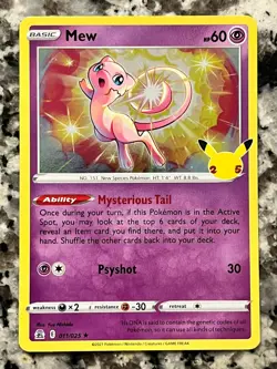 MEW 011/025 SWSH Celebrations 25th Anniversary HOLO RARE card 2021 Pokemon TCG - Image 1