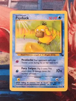 Psyduck 53/62 Fossil Unlimited Edition Pokemon TCG WOTC - Image 1