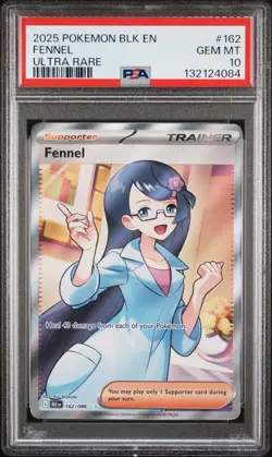 2025 POKEMON BLK EN-BLACK BOLT ULTRA RARE #162 FENNEL PSA 10 - Image 1
