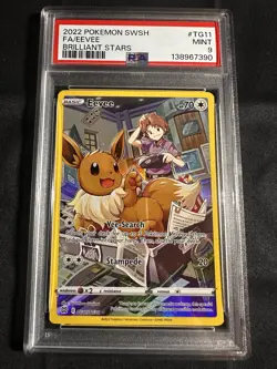 2022 Pokemon SWSH FA/EEVEE Holo Rare Brilliant Stars PSA 9 Mint #TG11 - Image 1