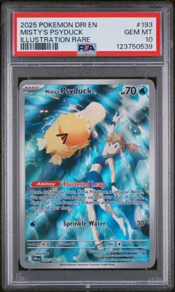 2025 POKEMON DRI EN-DESTINED RIVALS ILLUSTRATION RARE MISTY'S PSYDUCK PSA 10 - Image 1