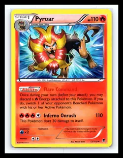 💥 Pokemon TCG Pyroar 12/119 XY Phantom Forces Holo Rare 2014 - Image 1